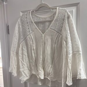 Elegant White Lace Women's Top